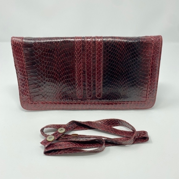 Vintage Custom Snakeskin Handbags - Vintage Genuine Snakeskin Clutch Crossbody Bag